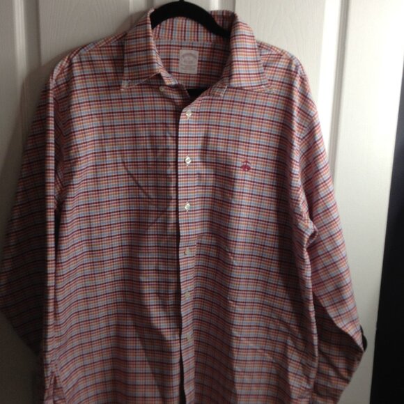 Brooks Bros "L" Supima Cotton Button Down, Small check, Collegiate, Corporate - Picture 1 of 4
